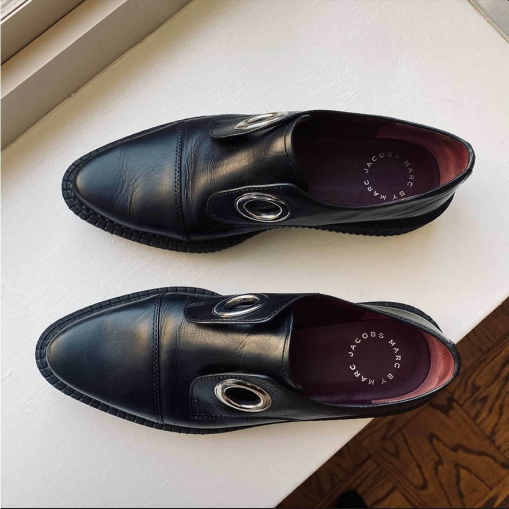 MARC JACOBS • Leather Platform Flats - Picture 11 of 13